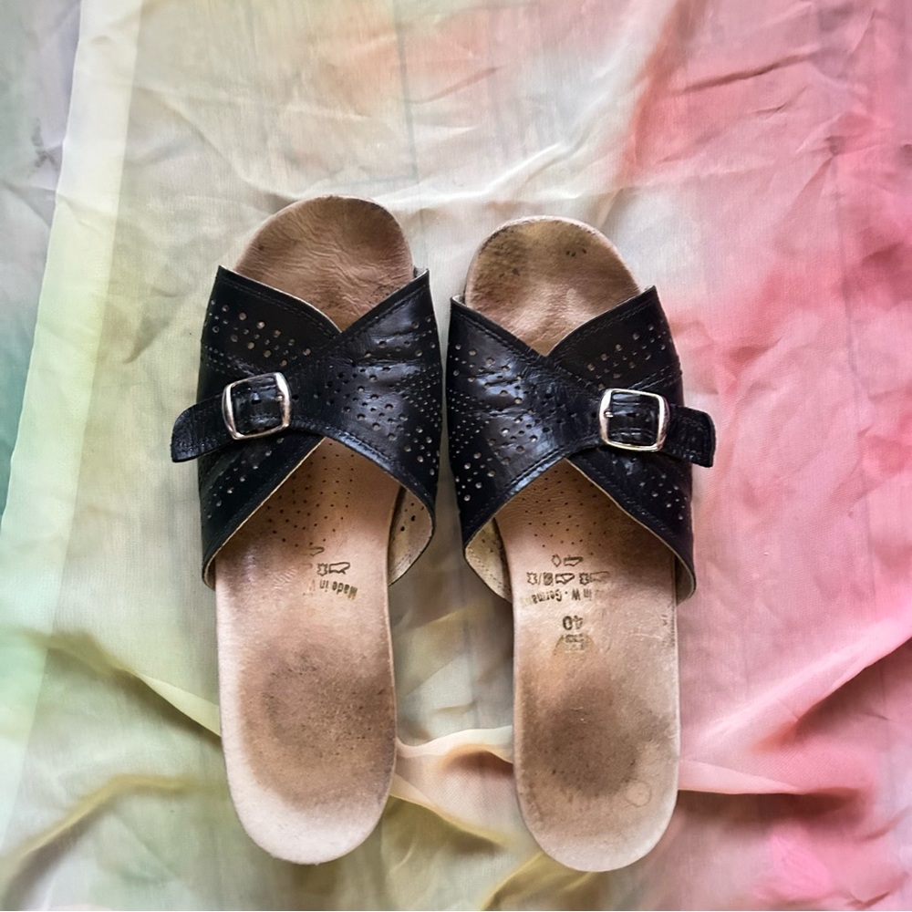 Worishofer Cork & Leather Wedge Sandal - Size 40
